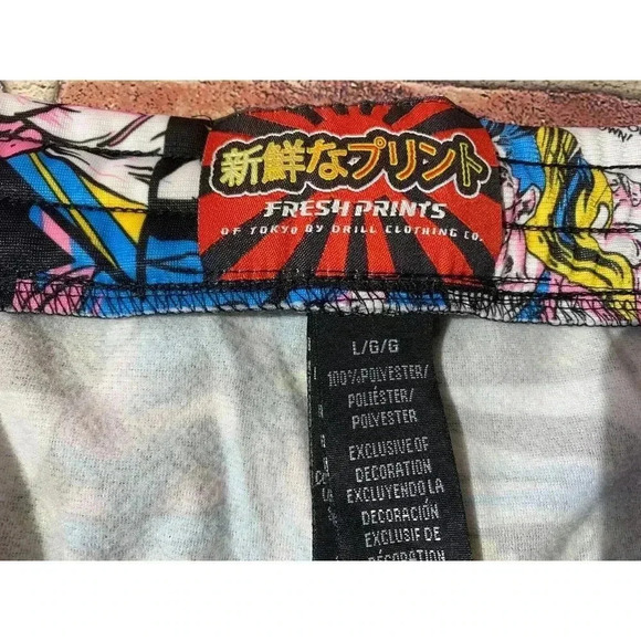 New Fresh Prints of Tokyo by Drill Clothing Shorts sz Large Manga Print Design - Picture 9 of 9